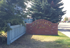 Heritage Estates sign in Stony Plain, Alberta