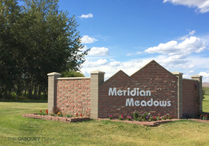 Community Sign in Meridian Meadows, Stony Plain, Alberta